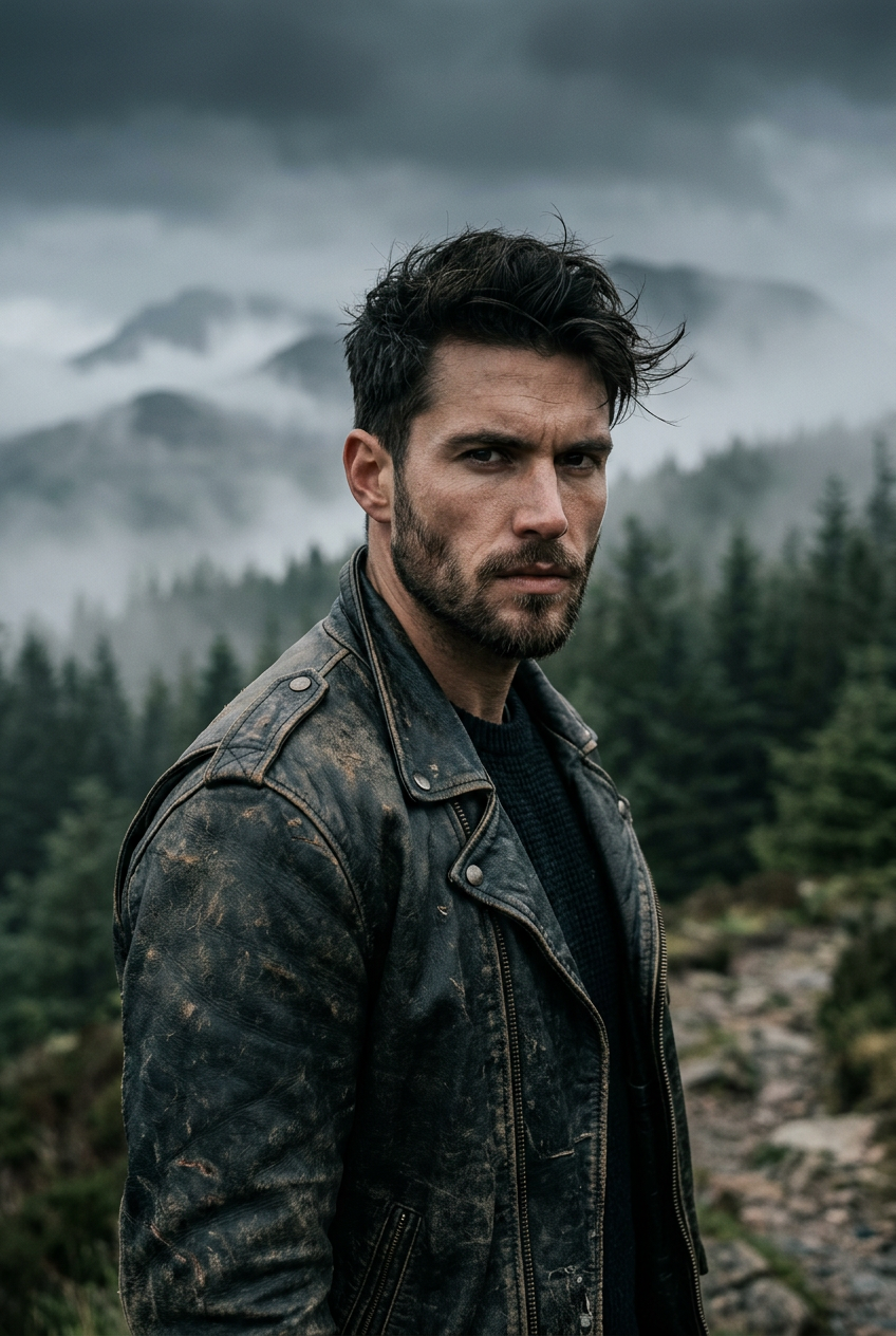 {
  "render_goal": "Create a hyper-realistic, cinematic portrait with a rugged o